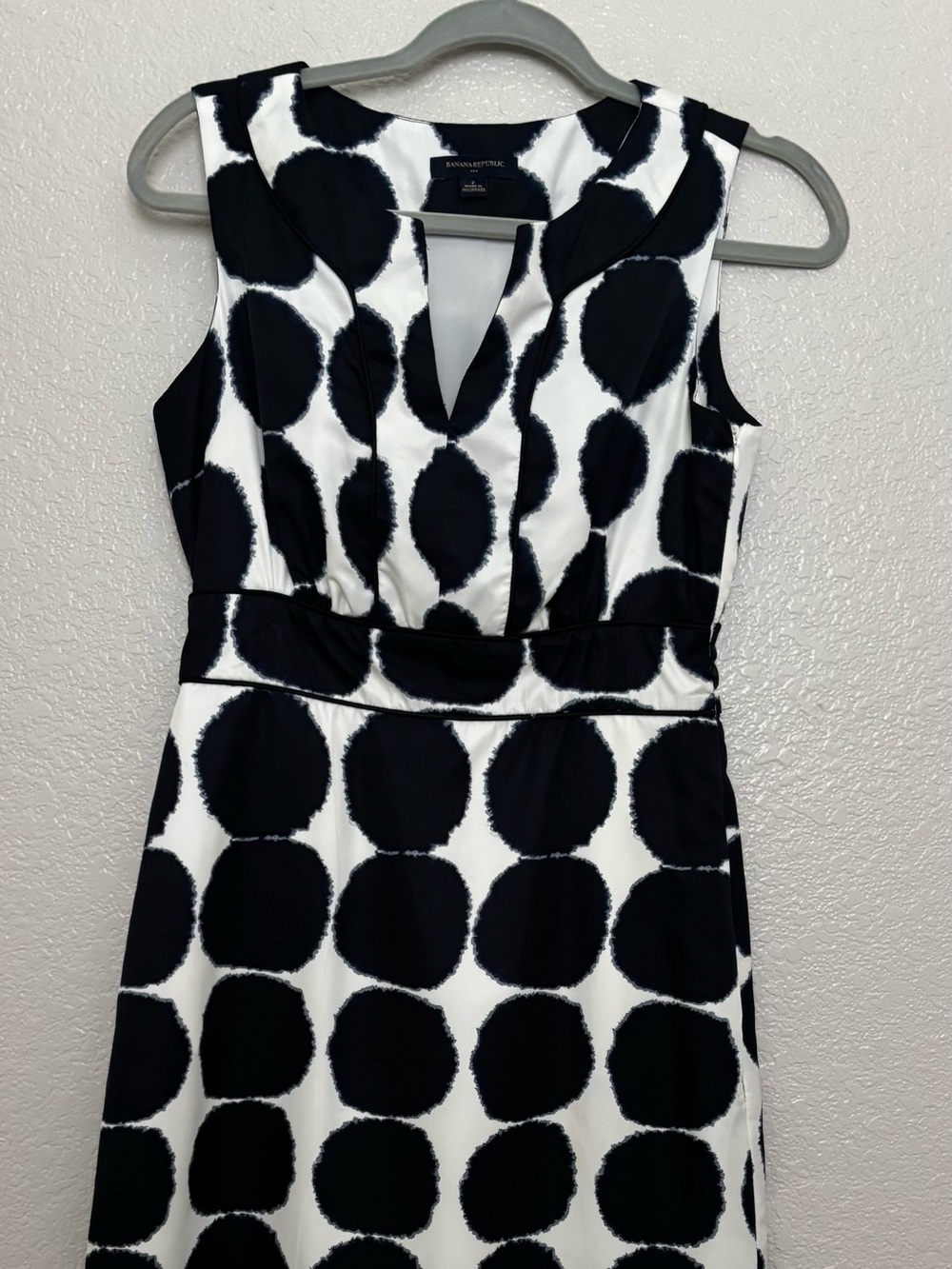 Banana Republic Navy and White Polka Dot Dress